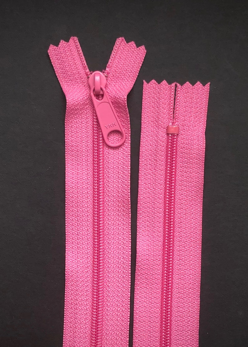 YKK Long Pull Closed End Zip, Candy Pink