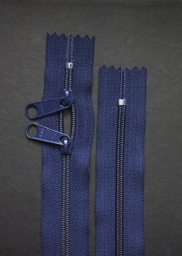 YKK Nylon Zip with Double Long Pull, Navy
