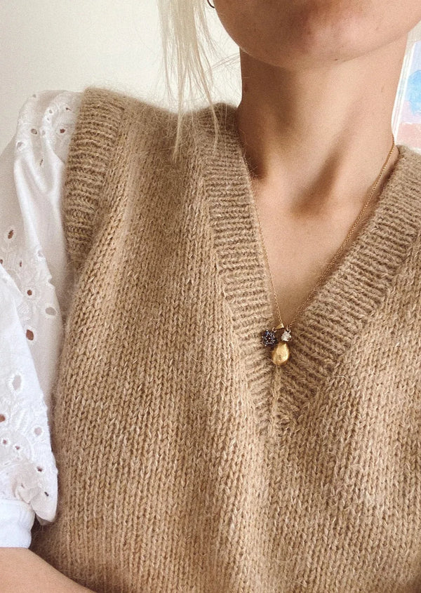 Stockholm Slipover - V-Neck Adult, Petite Knit. Knitting Pattern
