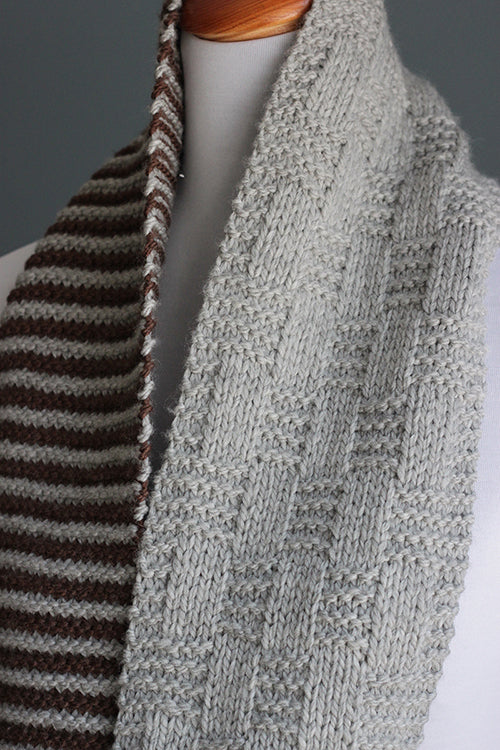 Stripe & Basket Cowl, Elizabeth Smith Knits. Print Knitting Pattern