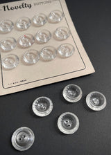Vintage Clear Buttons. Dish, 16mm