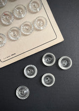 Vintage Clear Buttons. Dish, 16mm