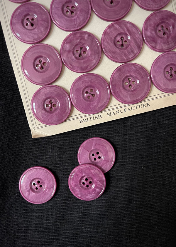 Vintage Buttons. Purple Rain 28mm