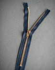 YKK Metal Brass Jeans Zip - Navy