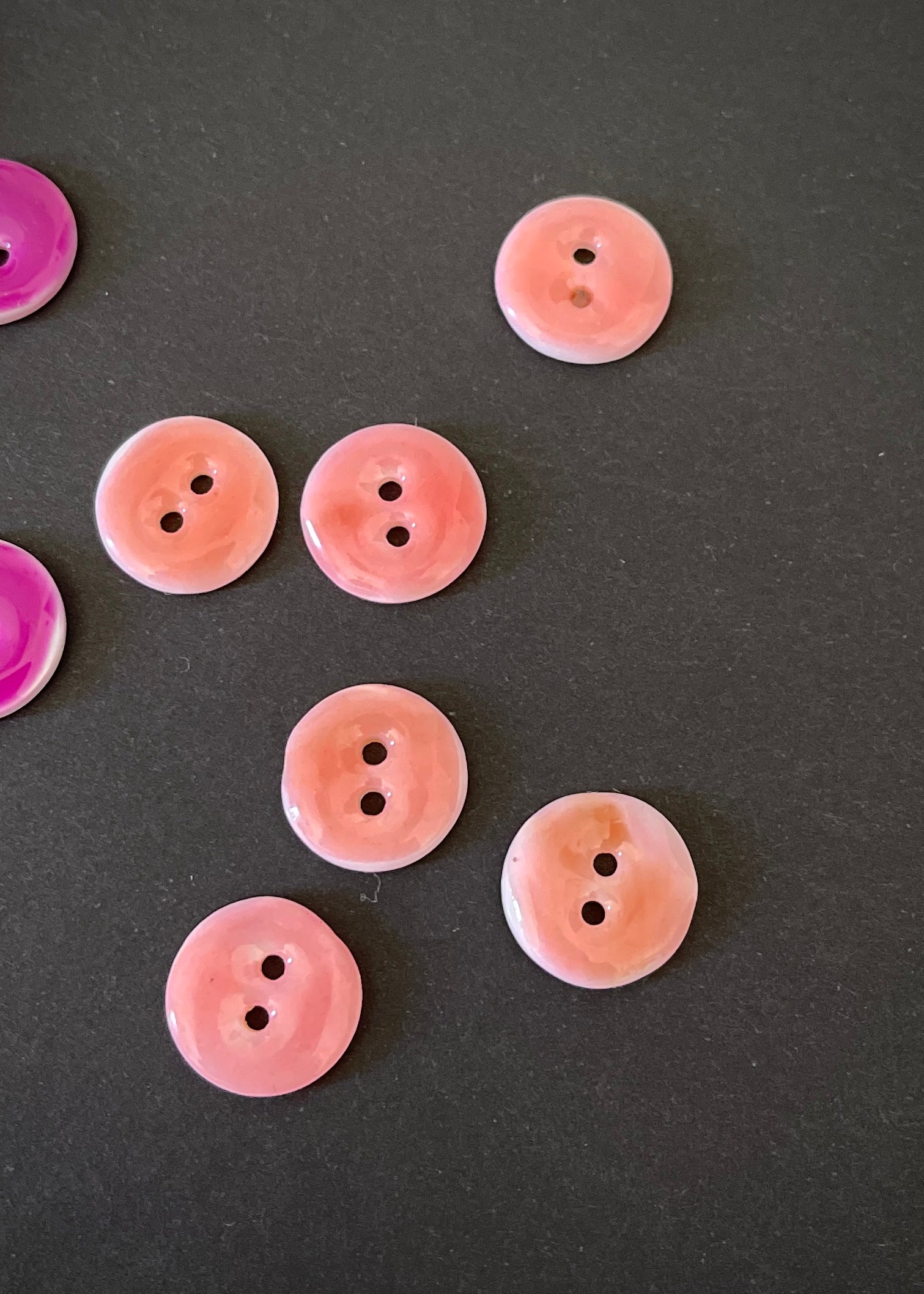 Shell Buttons Pink Enamel Shell Buttons 15mm - various colours – Miss Maude