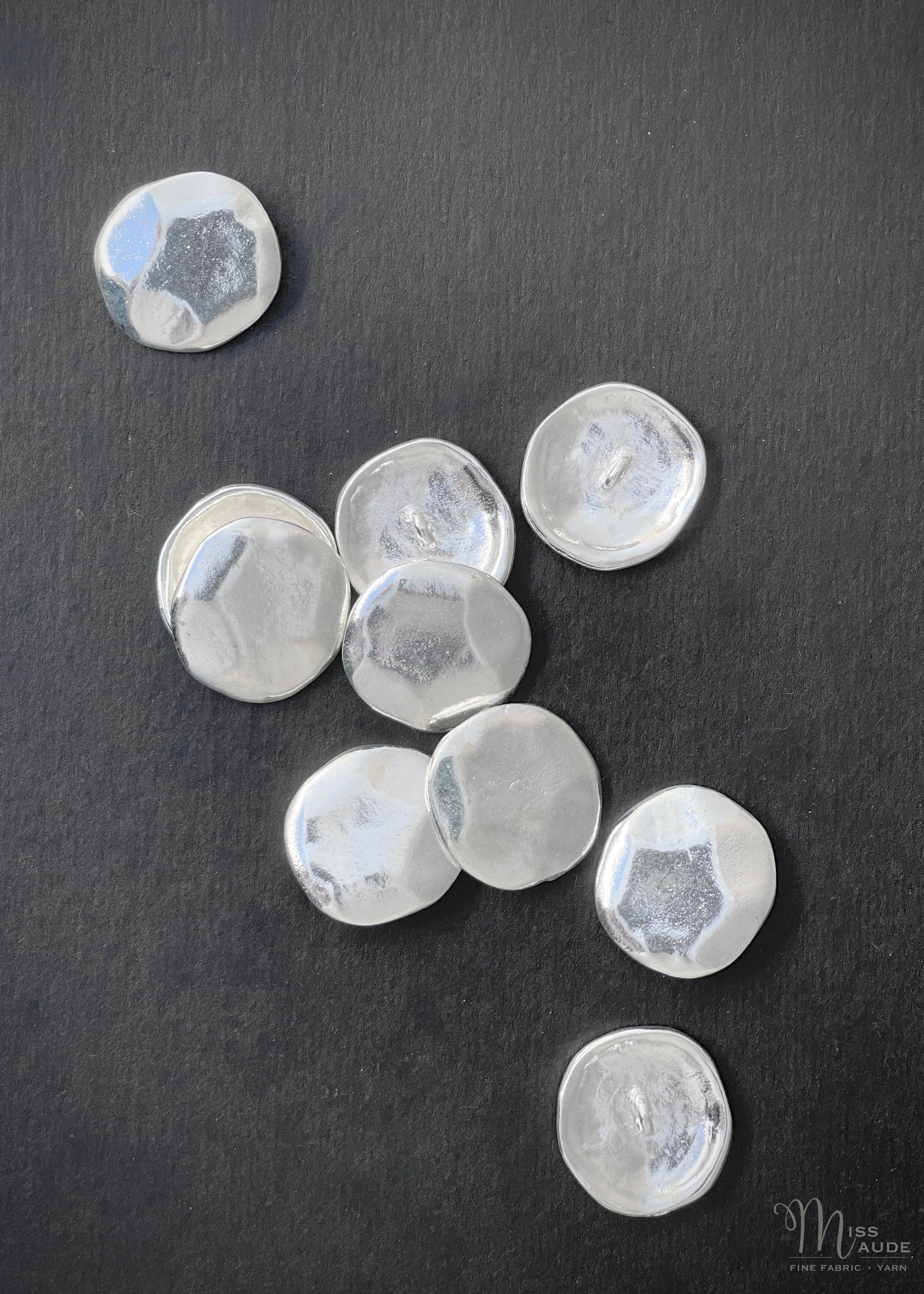 Metal Buttons -  Shank Irregular Silver 20mm