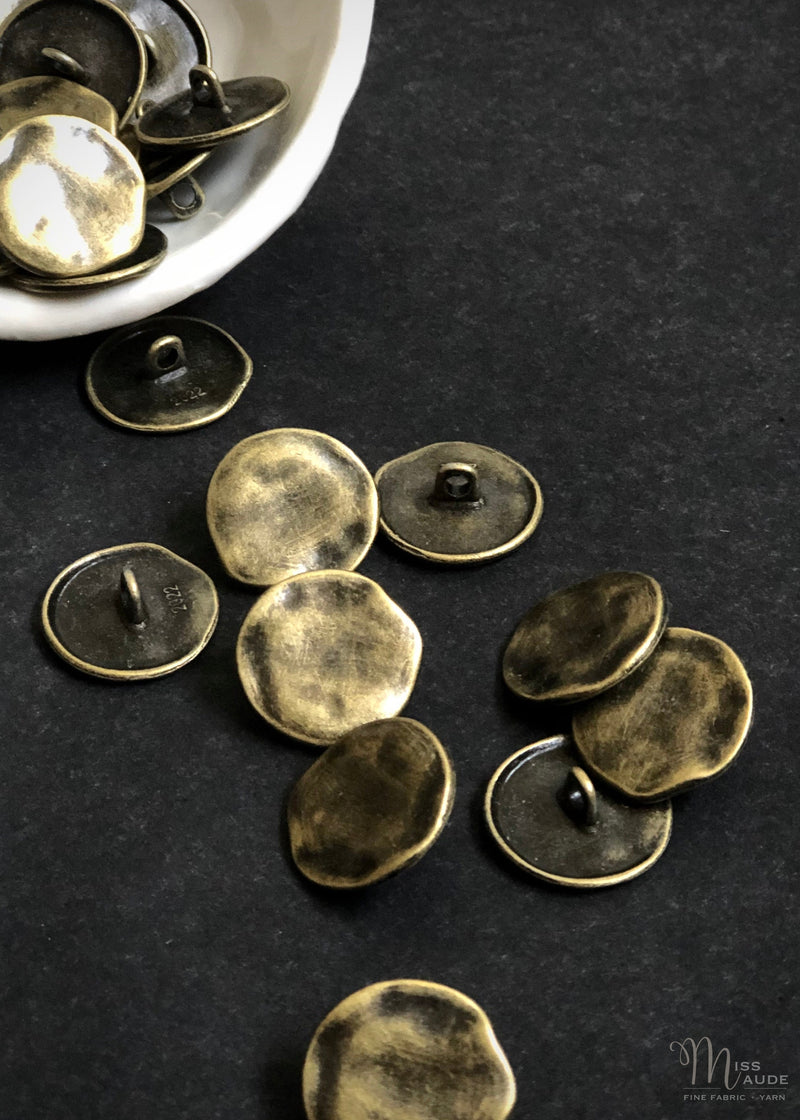 Metal Buttons -  Shank Aged Bronze 19mm