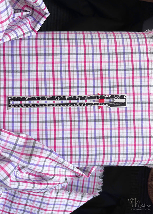 Italian Fine Cotton Shirting - Party Check