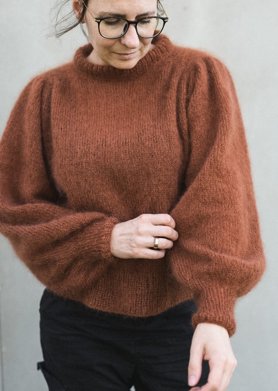 Chestnut Sweater, Ruke Knit. Print Knitting Pattern