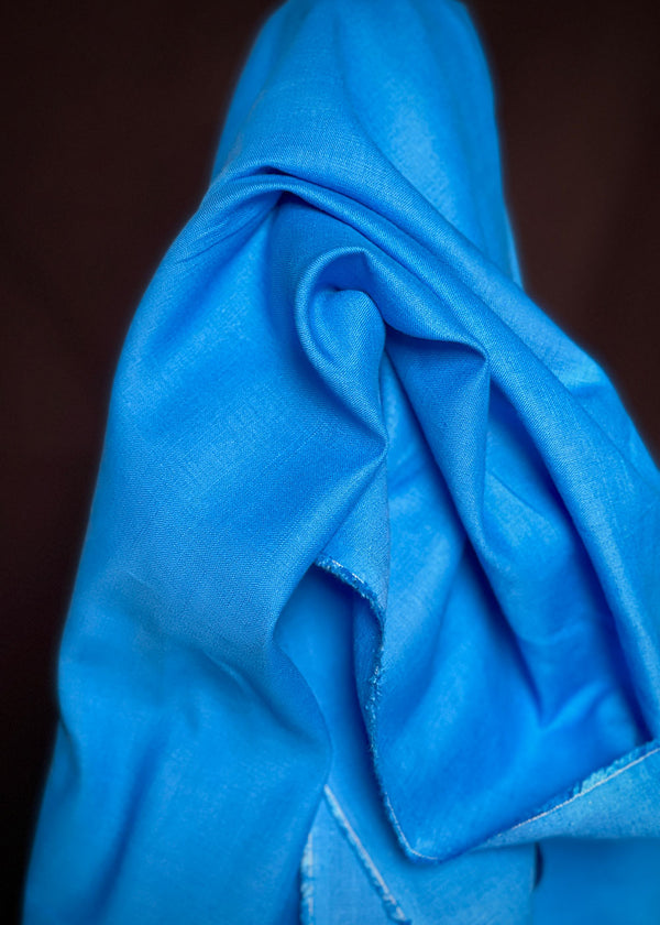 Laundered Linen Cotton - Bright Blue
