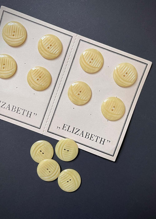 Vintage Buttons, ELIZABETH Lemon 23mm