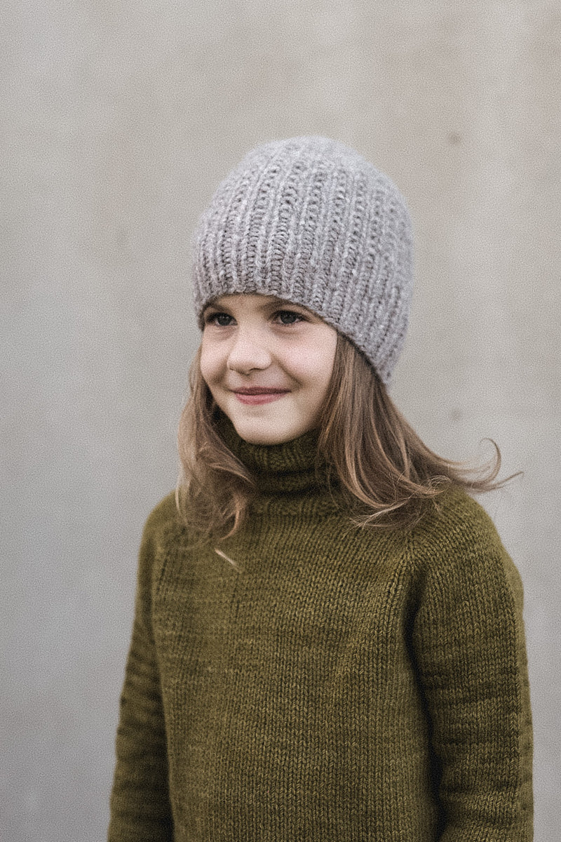 Pearl Rib Hat, Ruke Knit. Print Knitting Pattern