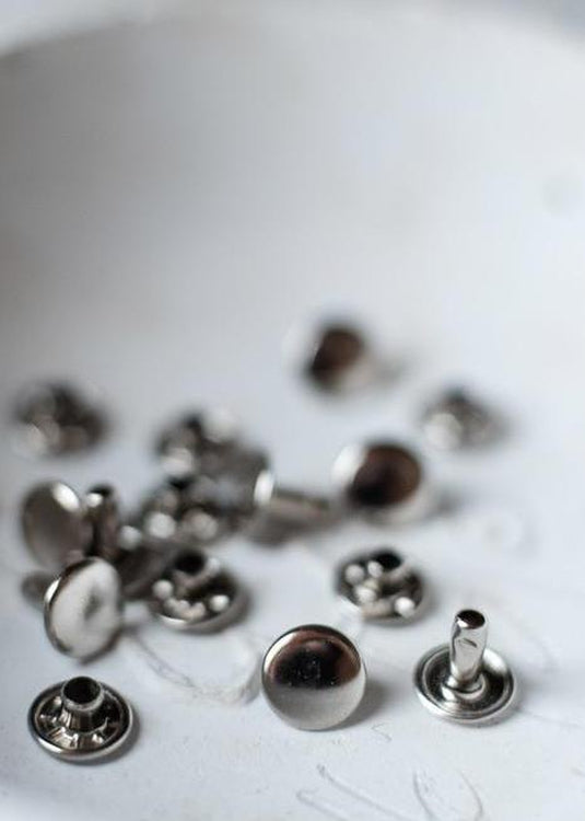 Double Headed Rivets - pack of 20.  Silver.  9mm