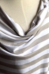 Torpedo Stripe Jersey Knit - Silver and White
