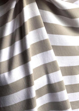 Torpedo Stripe Jersey Knit - Silver and White
