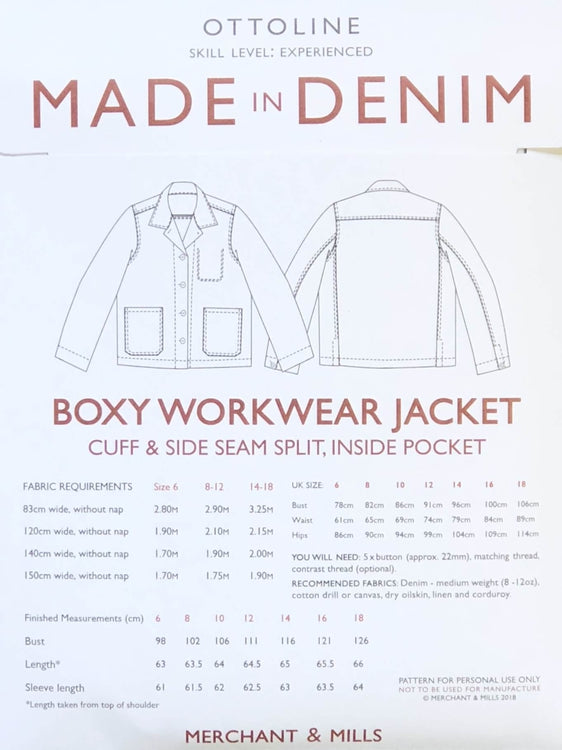 Merchant & Mills Ottoline Denim Jacket