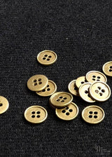 Metal Buttons - Antique Bronze Four Hole 13mm    Set of 10