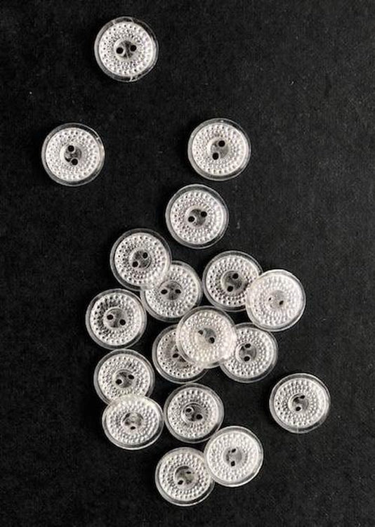 Vintage Clear Glass Buttons. 13mm or 18mm