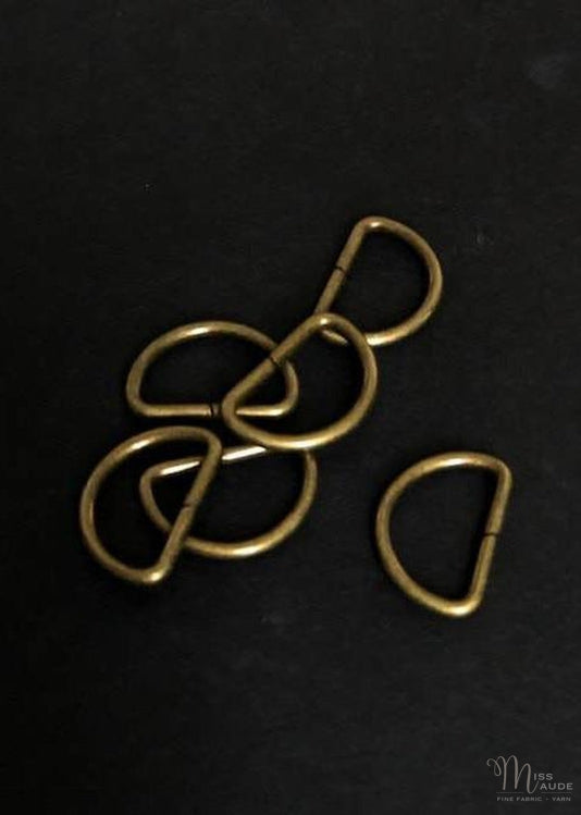 Antique Brass D Ring - 3/4 inch / 17mm