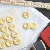 Vintage Geometric Buttons, Canary 22mm