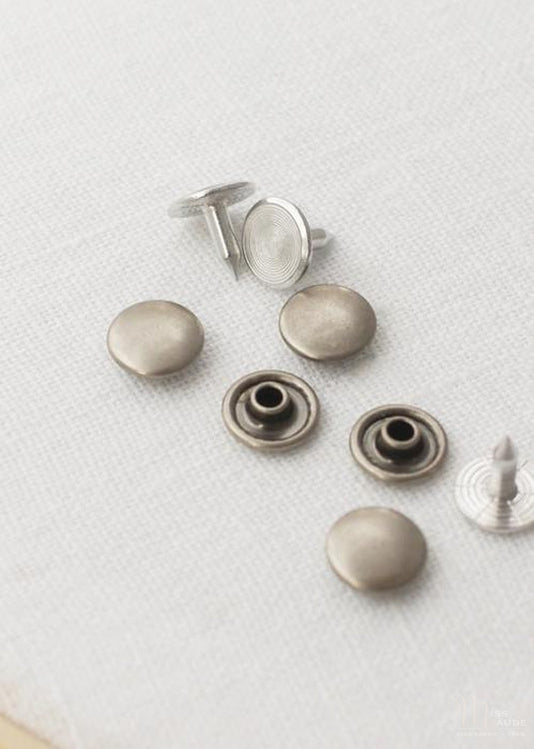 Jeans Rivets - pack of 10. Antique Nickel.  Capped 9mm