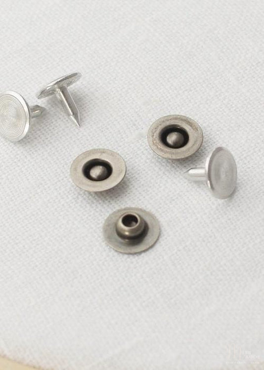 Jeans Rivets - pack of 10. Antique Nickel.  Ring 9mm