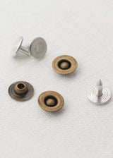 Jeans Rivets - pack of 10. Antique Bronze.  Ring 9mm