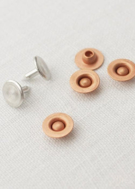 Jeans Rivets - pack of 10.  Copper.  Ring 9mm