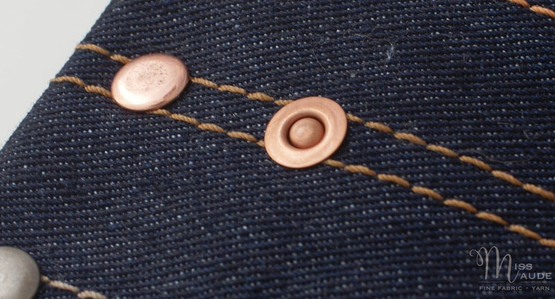 Jeans Rivets - pack of 10.  Copper.  Ring 9mm