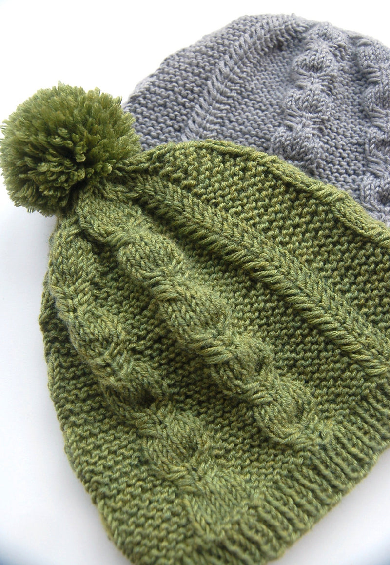 Silverfox Beanie-Slouch Hat, Frogginette. Knitting Pattern