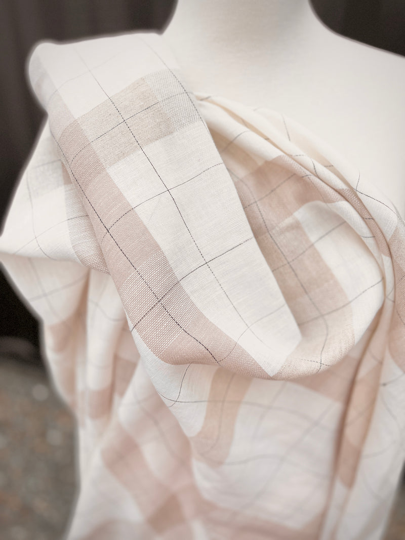 Victoire Check Laundered Linen Cotton