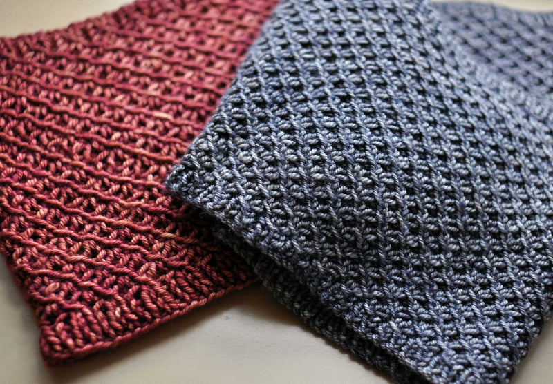 Cross Stitch Cowls, Laura Chau. Print Knitting Pattern