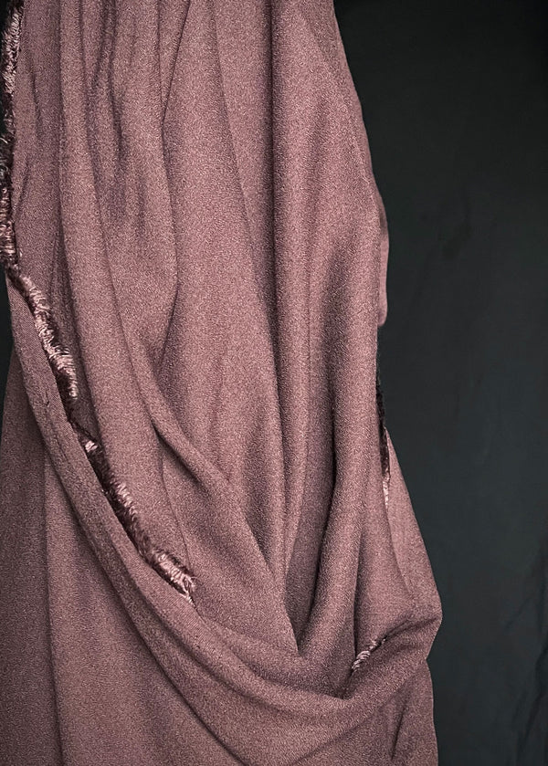 Wool Viscose Crepe - Aubergine